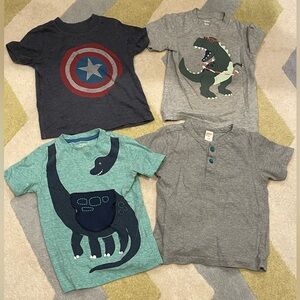 Kids Dinosaur and Captain Shield T-Shirts Set